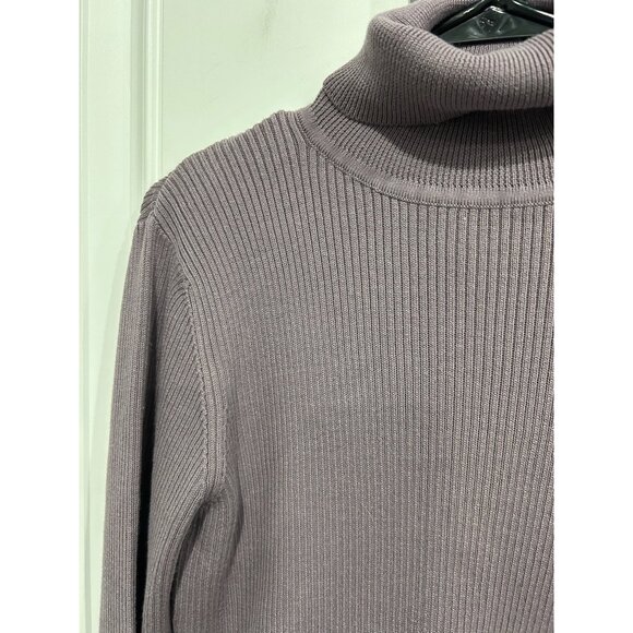 Van Heusen Womens Ribbed Turtleneck Sweater Long Sleeve Purple Sz Large - Picture 4 of 9